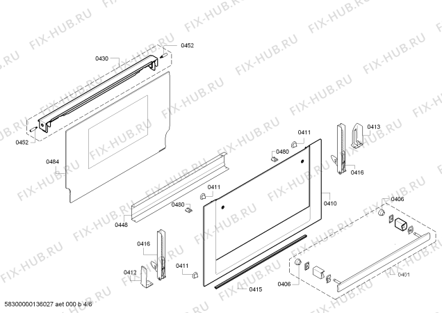 Взрыв-схема плиты (духовки) Bosch HBC24D553C - Схема узла 04