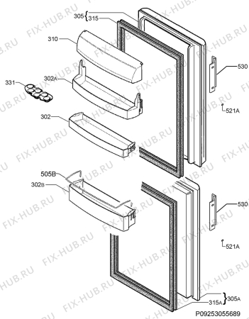 Взрыв-схема холодильника Ikea SUPERBT 50222777 - Схема узла Door 003