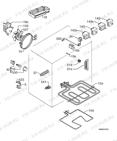 Взрыв-схема плиты (духовки) Privileg 476577_30193 - Схема узла Electrical equipment 268