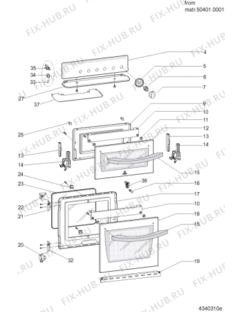Взрыв-схема плиты (духовки) Hotpoint HAGL51K (F084423) - Схема узла