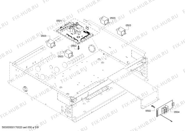 Схема №5 PRD304GHC Thermador с изображением Крепежный набор для плиты (духовки) Bosch 00746995