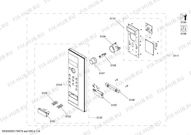 Схема №3 CN261152 с изображением Панель для свч печи Bosch 12012673