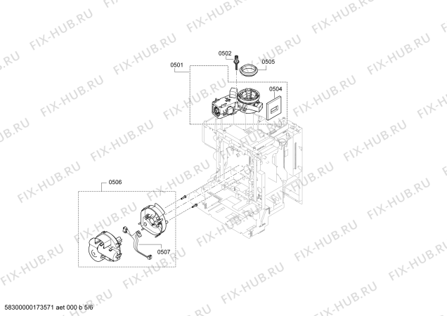 Взрыв-схема кофеварки (кофемашины) Siemens TE501803CN EQ.5 - Схема узла 05