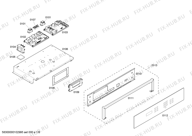 Схема №7 SCD272TB с изображением Клавиатура для духового шкафа Bosch 00143029
