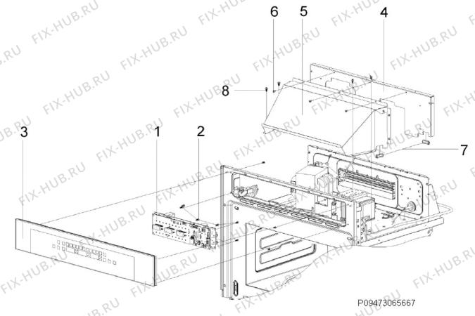 Взрыв-схема микроволновой печи Rex Electrolux FQM463CNE - Схема узла Section 7