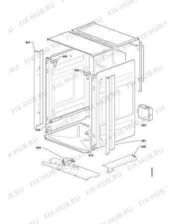 Взрыв-схема плиты (духовки) Electrolux EBSL6VW+HF - Схема узла Housing, outer