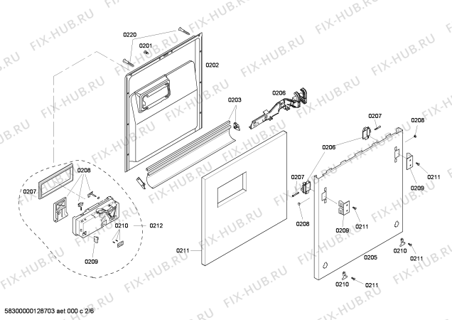 Взрыв-схема посудомоечной машины Bosch SHI66A05UC Bosch - Схема узла 02