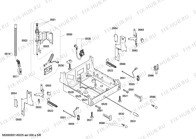 Взрыв-схема посудомоечной машины Bosch SRV45T63EU - Схема узла 05
