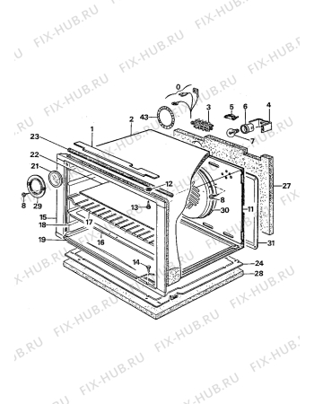 Взрыв-схема плиты (духовки) Electrolux VM671W1 - Схема узла Oven equipment