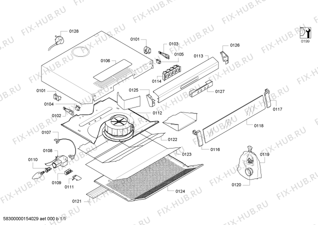 Схема №1 CD11350 с изображением Панель для электровытяжки Bosch 00623906