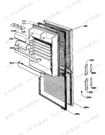 Взрыв-схема холодильника Zoppas P18/8E - Схема узла Refrigerator door