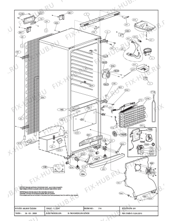 Взрыв-схема холодильника Beko BLOMBERG KGM 1860 (7230248713) - CABINET ASSY. (B-790)
