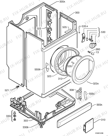 Взрыв-схема стиральной машины Zanussi FJE1605 - Схема узла Housing 001