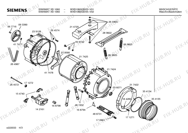Схема №4 WXB1060GB SIWAMAT XB1060 с изображением Инструкция по эксплуатации для стиральной машины Siemens 00582794