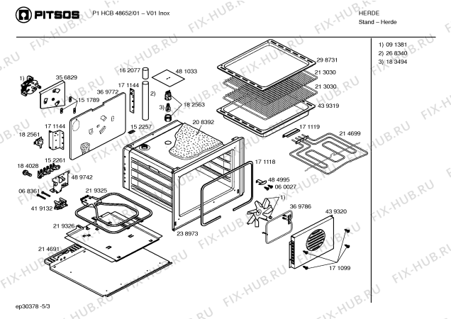 Схема №5 P1HCB48552 с изображением Ручка выбора температуры для плиты (духовки) Bosch 00417340