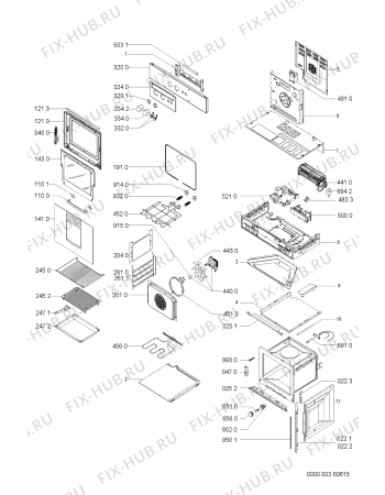 Схема №1 AKZ189/WH с изображением Обшивка для плиты (духовки) Whirlpool 481245319705