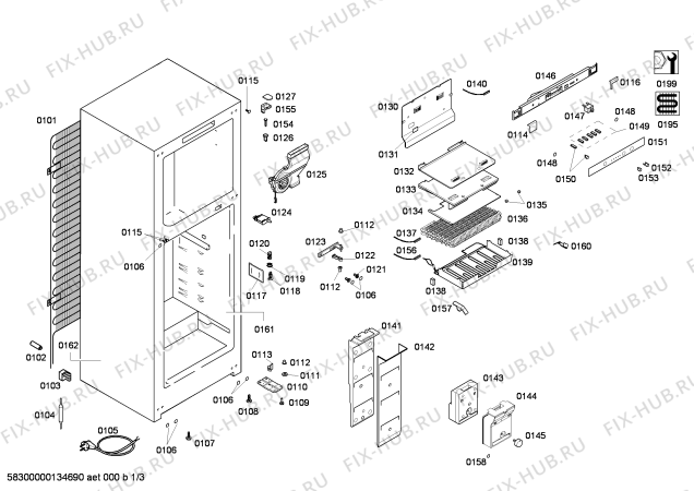 Схема №3 X5KCNBR402 CUBR402 с изображением Дверь для холодильной камеры Bosch 00247439