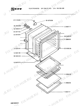 Взрыв-схема плиты (духовки) Neff 195305598 GR1344.12HCS - Схема узла 04