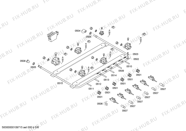 Взрыв-схема плиты (духовки) Bosch HSK14I81E9 P2 76 PS INOX GE 127V (CKD) - Схема узла 05