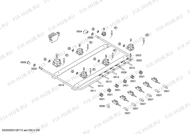 Взрыв-схема плиты (духовки) Bosch HSK14I19E9 P1 PS 76 INOX GE 127V (CKD) - Схема узла 05