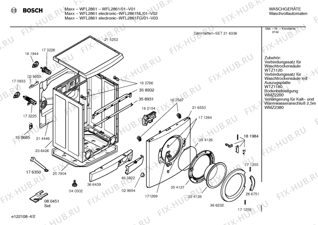 Схема №4 WFL2861NL Maxx WFL2861 electronic с изображением Инструкция по установке и эксплуатации для стиралки Bosch 00581294