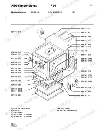 Взрыв-схема плиты (духовки) Aeg 9010E-M - Схема узла Section1