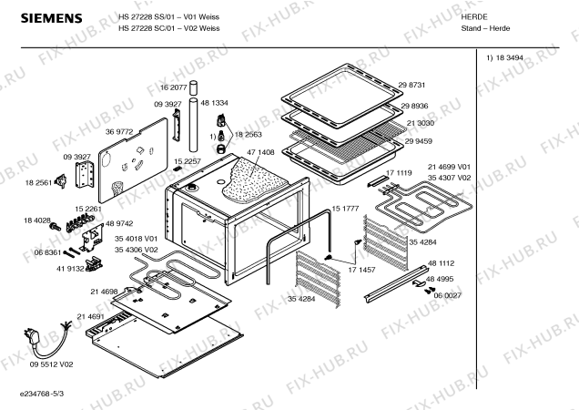 Схема №5 HS27228SS с изображением Инструкция по эксплуатации для духового шкафа Siemens 00587897