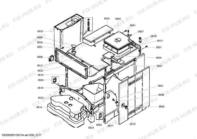Схема №10 C7660N0GB с изображением Крышка для электрокофеварки Bosch 00428094