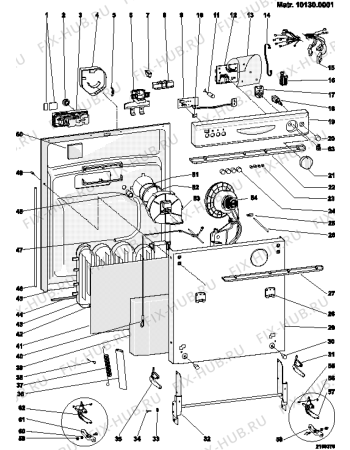 Взрыв-схема посудомоечной машины Ariston LV65AALU (F026624) - Схема узла