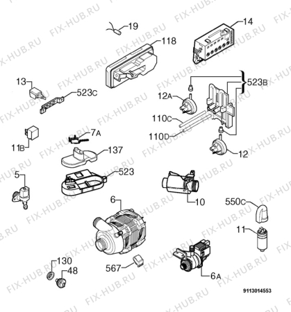 Взрыв-схема посудомоечной машины Privileg 614468_10539 - Схема узла Electrical equipment 268