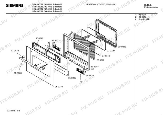 Взрыв-схема микроволновой печи Siemens HF85950NL - Схема узла 02