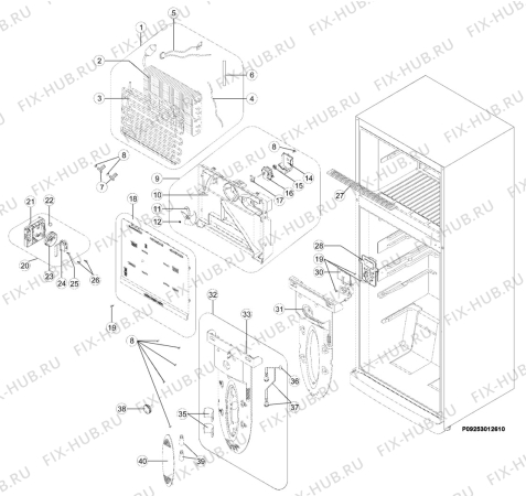 Взрыв-схема холодильника Electrolux ERD4697NF - Схема узла Section 2