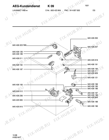 Взрыв-схема стиральной машины Aeg LAV1485 - Схема узла Electrical equipment