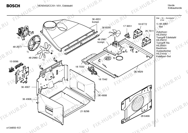 Схема №4 HEN5452CC с изображением Инструкция по эксплуатации для электропечи Bosch 00584809