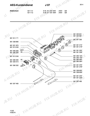 Взрыв-схема плиты (духовки) Aeg 521V-D GB - Схема узла Section10