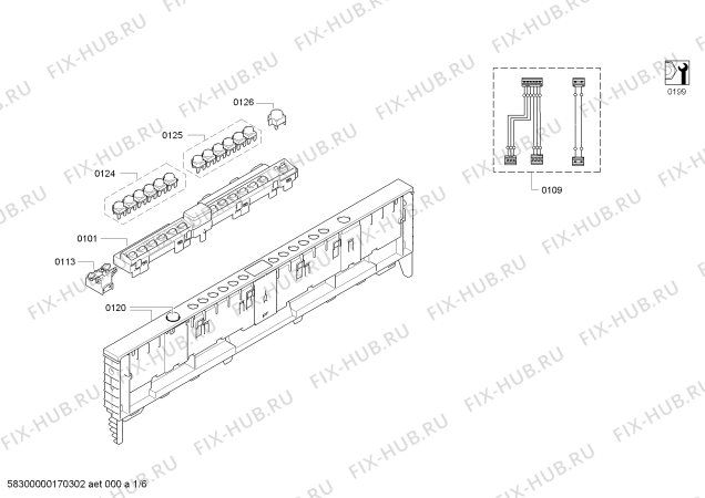 Схема №5 SX65M002SK с изображением Передняя панель для электропосудомоечной машины Siemens 00705705
