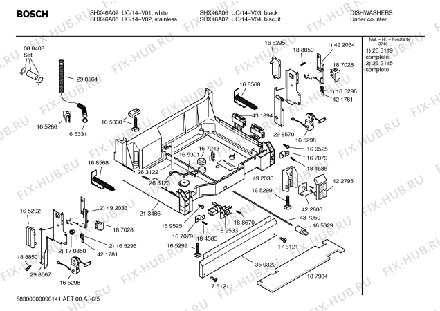 Схема №5 SHX46A07UC Bosch с изображением Кабель для посудомоечной машины Bosch 00431012