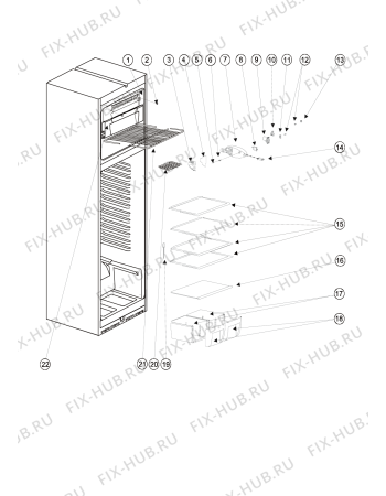 Взрыв-схема холодильника Indesit T18NFLZ (F039234) - Схема узла