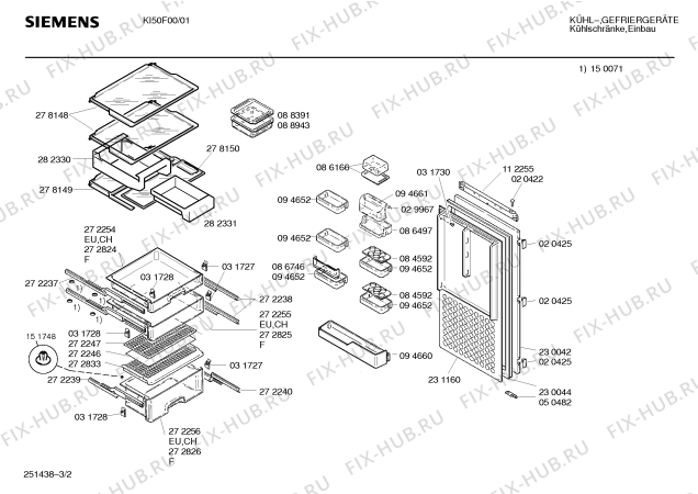 Взрыв-схема холодильника Siemens KI50F00 - Схема узла 02