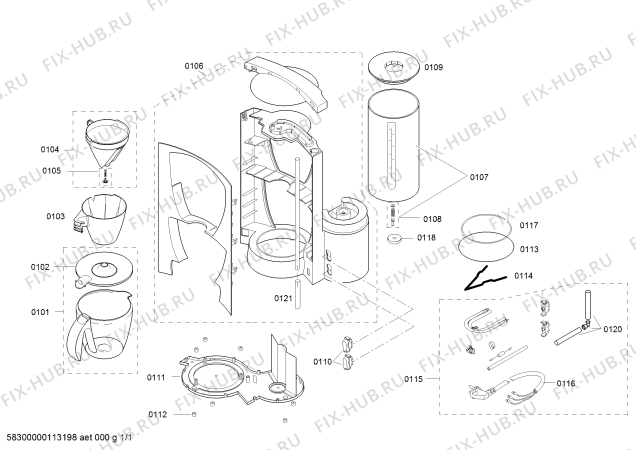Схема №1 TKA6323 Private Collection с изображением Переключатель для электрокофемашины Bosch 00616576