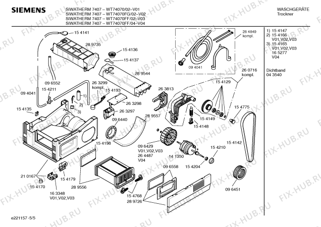 Схема №4 WT74070FF SIWATHERM 7407 с изображением Инструкция по установке/монтажу для сушильной машины Siemens 00523133