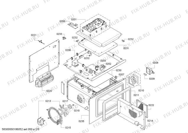 Схема №5 BS275100E с изображением Рамка для плиты (духовки) Bosch 00684265