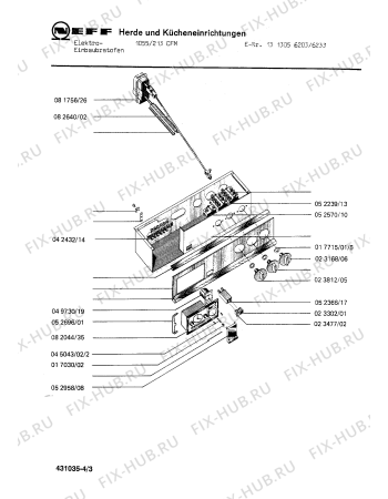 Взрыв-схема плиты (духовки) Neff 1313056233 1055/213CFM - Схема узла 03
