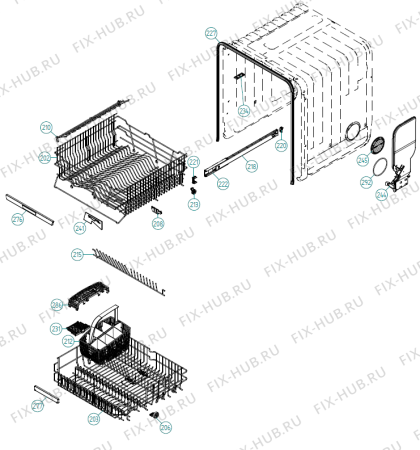 Взрыв-схема посудомоечной машины Gorenje GDV641XL SI   -Titan FI Soft (900001397, DW70.3) - Схема узла 02