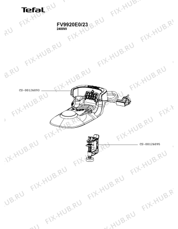 Взрыв-схема утюга (парогенератора) Tefal FV9920E0/23 - Схема узла DP004368.1P2