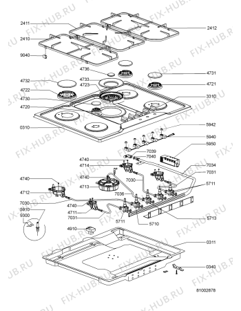 Схема №1 LPR 970 с изображением Горелка для плиты (духовки) Whirlpool 481236068637