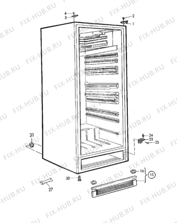 Взрыв-схема холодильника Electrolux ER3004B - Схема узла Cabinet + furniture (extra)