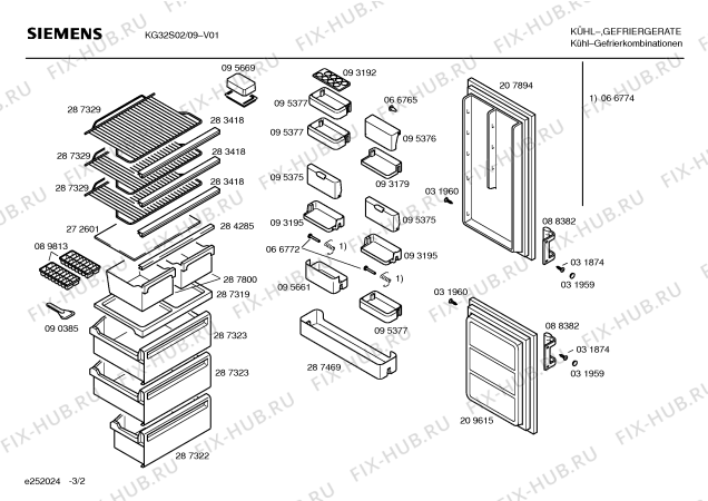 Схема №2 KG37S02 с изображением Инструкция по эксплуатации для холодильника Siemens 00517367