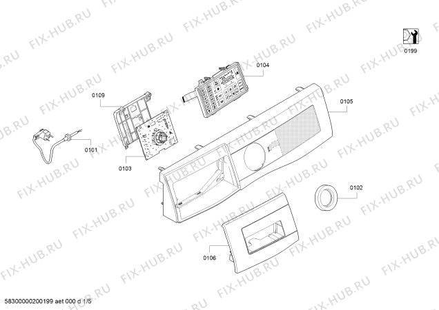 Схема №4 WLU245690W с изображением Дисплейный модуль для стиралки Bosch 10002173