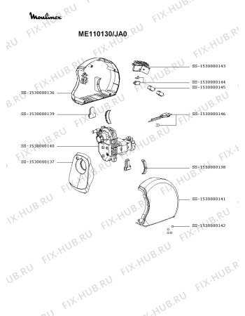 Схема №2 ME110130/JA0 с изображением Часть корпуса для электрошинковки Moulinex SS-1530000141